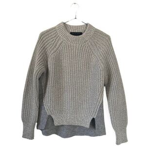 Rag & Bone Grey Chunky Knit Lambs Wool/Angora Crew-Neck Sweater Size XXS